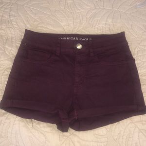 American Eagle Outfitters maroon high rise shorts